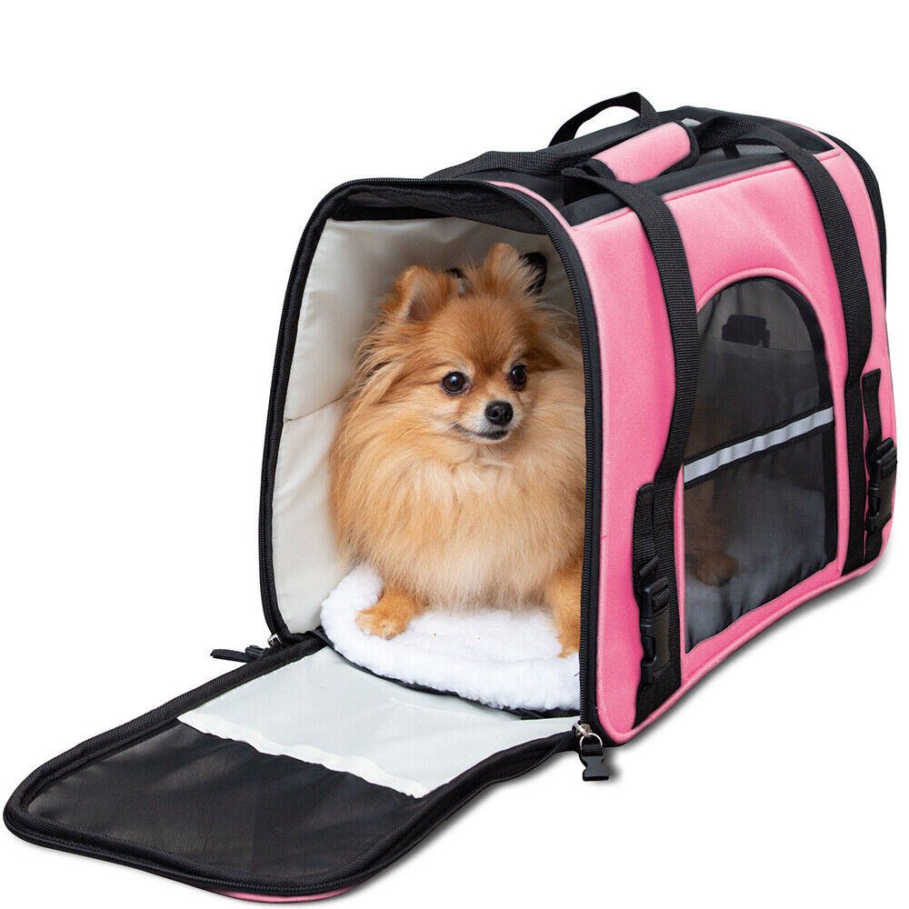 Pet Dog Cat Carrier Travel Tote Bag Comfort Case Soft Sided Airline Approved 24Hr Smart